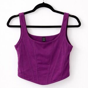 Purple Square Neck Tank Top